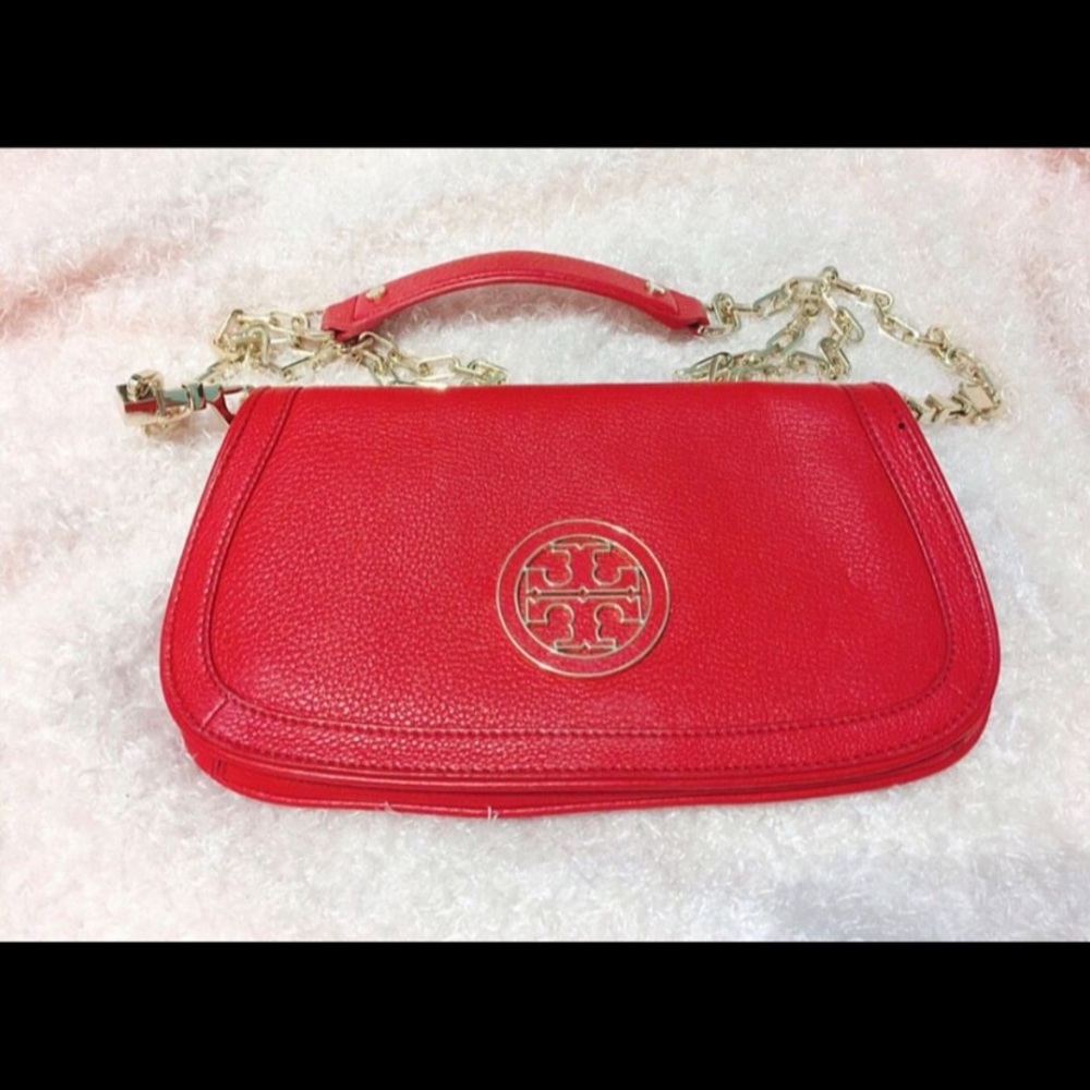 Tory burch amanda logo clutch crossbody